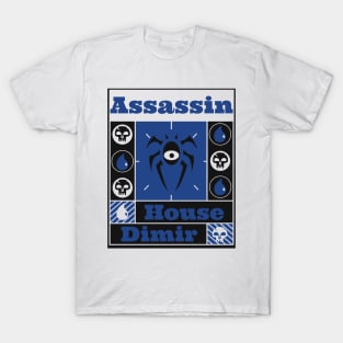 House Dimir | Assassin | MTG Guild Black & Blue on White Design T-Shirt